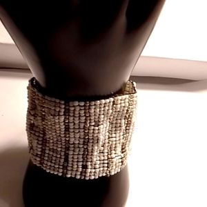 Erik and Mike White Gold And Grey Seed Bead bracelet